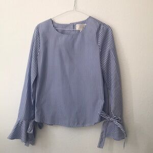 J.O.A. Blue and White Striped Blouse